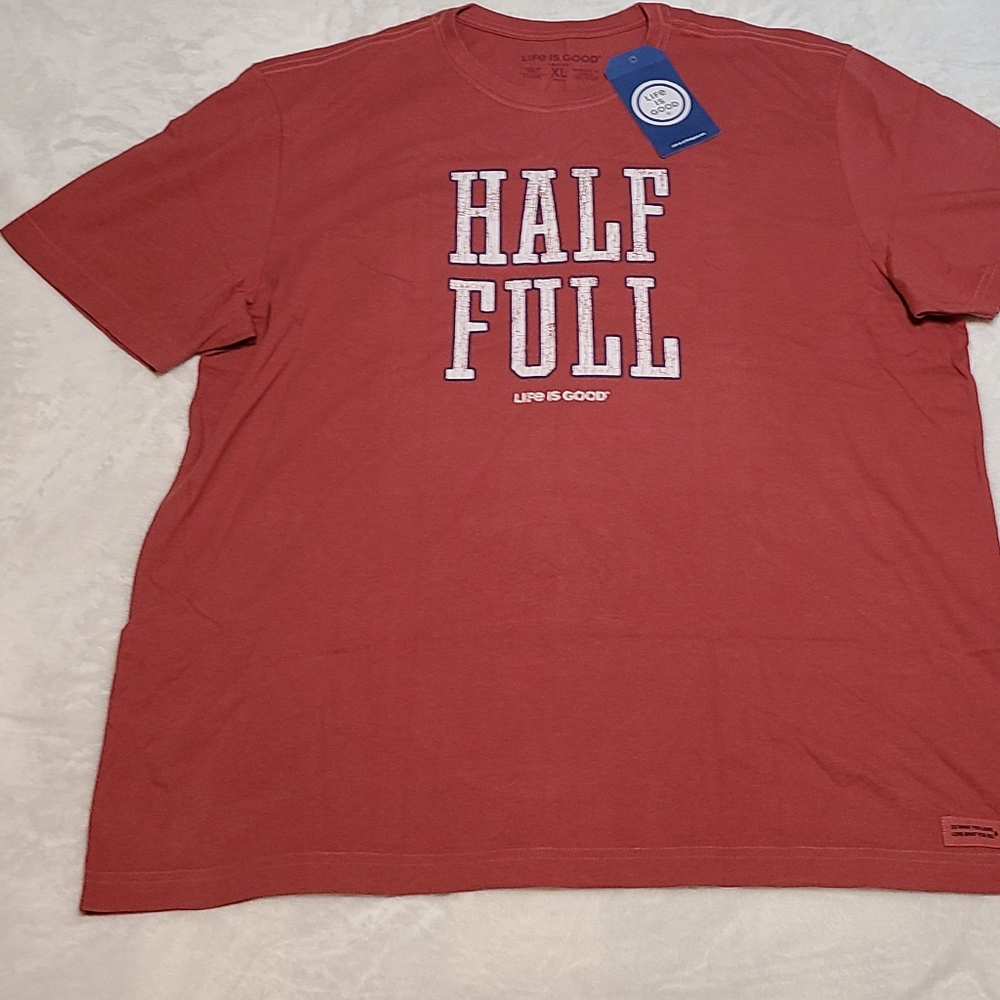 NWT MEN LIFE IS GOOD CRUSHER TEE XL RED